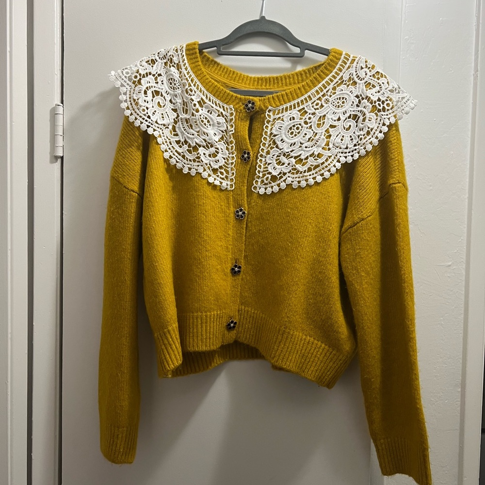 Anthropologie Maeve Acrylic Alpaka Cardigan Sweater